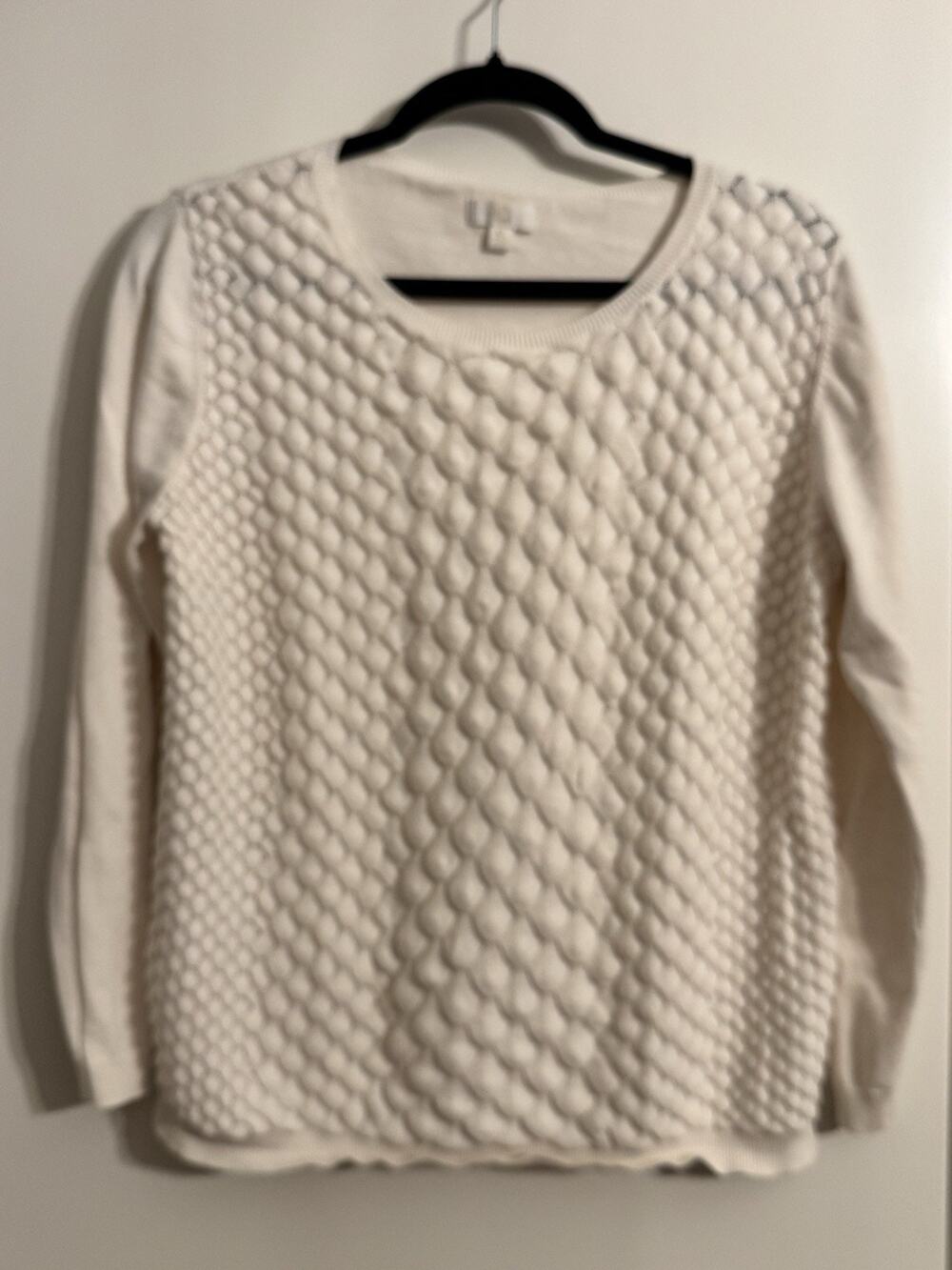 C Knit Preppy Sweater Cream Ivory Size XL Old Money Academia Grannycore Office